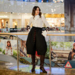 Pantaloni Ballonique din Kapitone fin cu aspect matlasat, Negru - imagine 5
