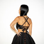 Top - Bustiera din tafta, negru