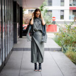 Pantaloni Chic din organza,  Argintiu - imagine 2