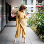 Pantaloni Chic din organza,  Auriu - imagine 5