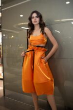 Top - Bustiera din tafta, portocaliu - imagine 7