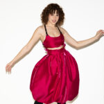 Top - Bustiera din tafta, Fucsia