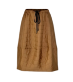 Fusta Ballon din kapitone fin cu aspect matlasat, Bej