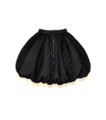 Fusta mini tip balon din kapitone fin cu aspect matlasat, Negru