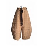 Pantaloni Ballonique din Kapitone fin cu aspect matlasat, Bej