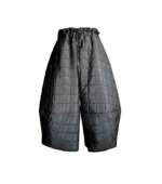 Pantaloni Ballonique din Kapitone fin cu aspect matlasat, Negru