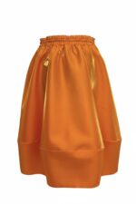 Fusta Ballon din tafta de lux, Portocaliu - imagine 8