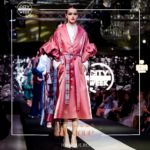 Pardesiu rose din Tafta de Lux si Maneci cu Volum - imagine 12