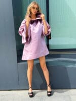 Rochia - Bluza - Electra din tafta clasica, Roz/Pastel - imagine 6