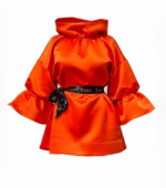 Rochia - Bluza - Electra din tafta clasica, Portocaliu