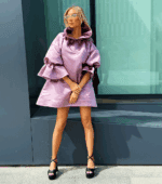 Rochia - Bluza - Electra din tafta clasica, Roz/Pastel