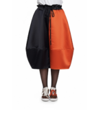 Pantaloni Ballon Contrast, Negru cu Portocaliu