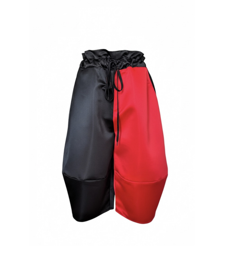Pantaloni Ballon Contrast, Negru cu Rosu photo review