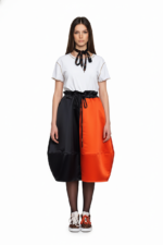 Pantaloni Ballon Contrast, Negru cu Portocaliu - imagine 5