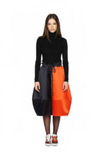 Pantaloni Ballon Contrast, Negru cu Portocaliu - imagine 2