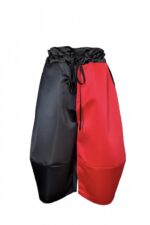 Pantaloni Ballon Contrast, Negru cu Rosu - imagine 4