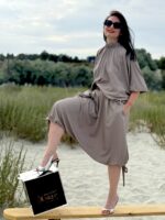 Fusta-pantalon pirat 3/4, vascoza, Gri - imagine 10