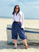 Pantalon pirat 3/4, denim, albastru - imagine 13