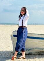 Pantalon pirat 3/4, denim, albastru - imagine 7