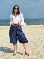 Pantalon pirat 3/4, denim, albastru - imagine 12