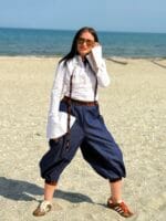 Pantalon pirat 3/4, denim, albastru - imagine 5