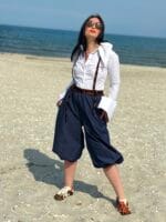 Pantalon pirat 3/4, denim, albastru - imagine 6