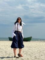 Pantalon pirat 3/4, denim, albastru - imagine 8