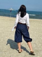 Pantalon pirat 3/4, denim, albastru - imagine 9