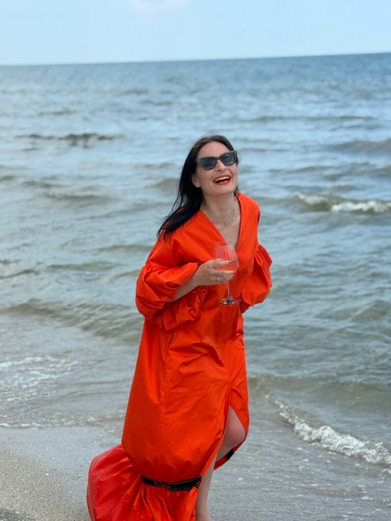 Rochie Adams, poplin, corai photo review