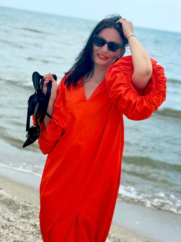 Rochie Adams, poplin, corai photo review