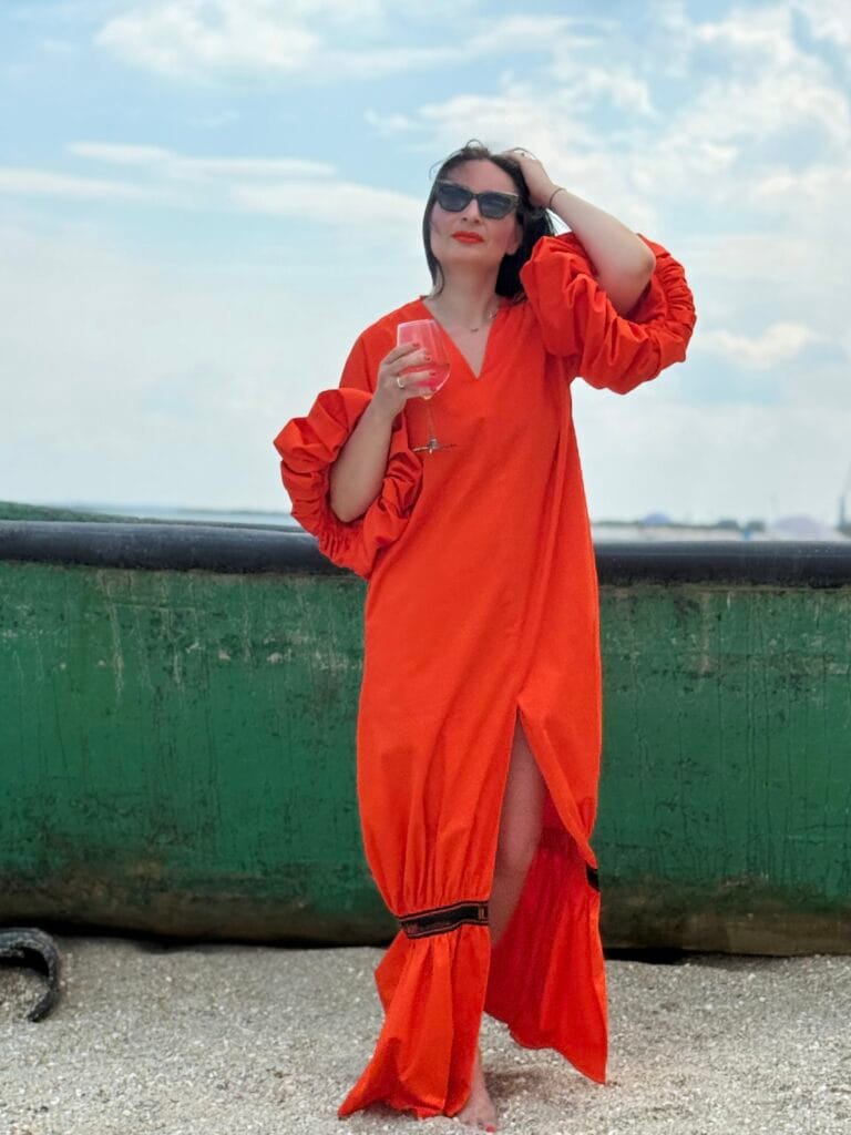 Rochie Adams, poplin, corai photo review