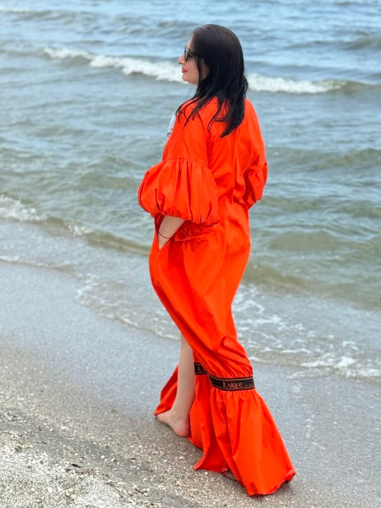 Rochie Adams, poplin, corai photo review