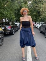 Fusta-pantalon pirat 3/4, denim, Albastru - imagine 7