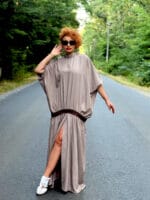 Rochie kimono, vascoza, Gri - imagine 5