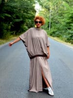 Rochie kimono, vascoza, Gri - imagine 8