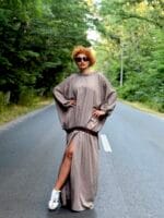 Rochie kimono, vascoza, Gri - imagine 3