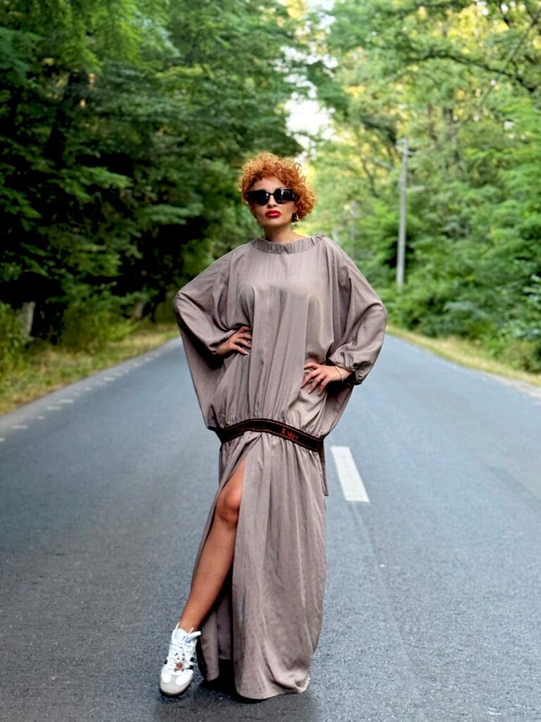 Rochie kimono, vascoza, Gri photo review