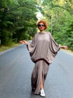 Rochie kimono, vascoza, Gri - imagine 4