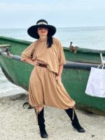 Fusta-pantalon pirat 3/4, vascoza, Mocha - imagine 2