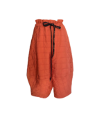 Pantaloni Ballonique din Kapitone fin cu aspect matlasat, Caramiziu