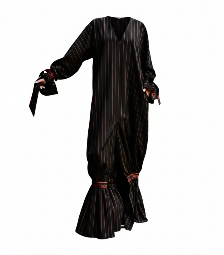 Rochie Adams, stofa, Negru cu dungi photo review