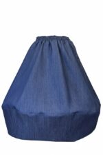 Fusta Ballon din denim, Albastru - imagine 4