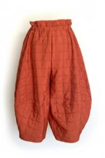 Pantaloni Ballonique din Kapitone fin cu aspect matlasat, Caramiziu - imagine 6
