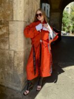 Jacheta scurta cu aspect matlasat si cordon, Caramiziu - imagine 15