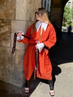 Jacheta scurta cu aspect matlasat si cordon, Caramiziu - imagine 18