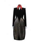 Palton catifea cu tafta de lux si design sofisticat, Negru