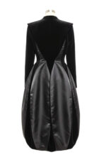 Palton catifea cu tafta de lux si design sofisticat, Negru - imagine 4