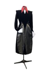 Palton catifea cu tafta de lux si design sofisticat, Negru - imagine 3