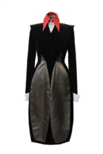 Palton catifea cu tafta de lux si design sofisticat, Negru - imagine 6