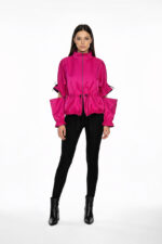 Jacheta Versa, tafta de lux, Fucsia - imagine 3